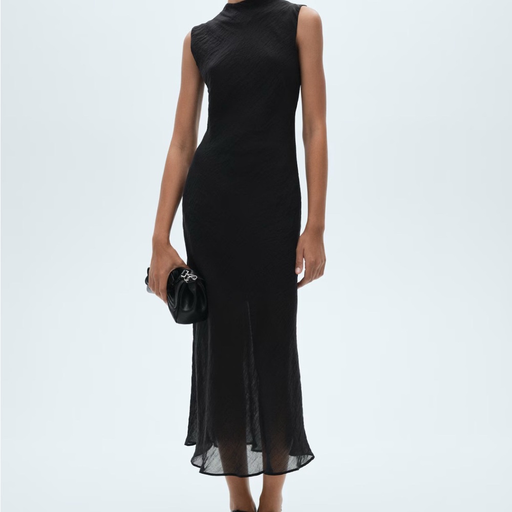 Mango Black Midi Dress